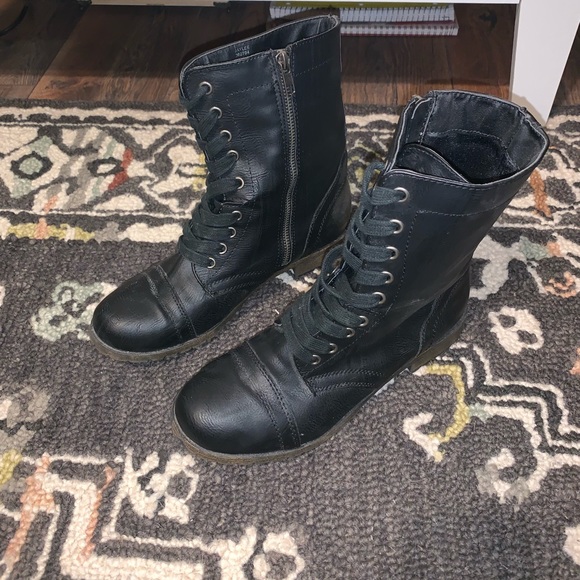 Rampage Shoes - Black Combat Boots